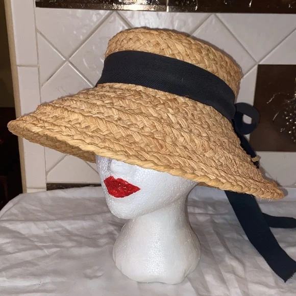 RARE HELEN KAMINSKI Natural Raffia Straw Bow flower detail Hat - Picture 4 of 16